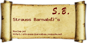 Strauss Barnabás névjegykártya
